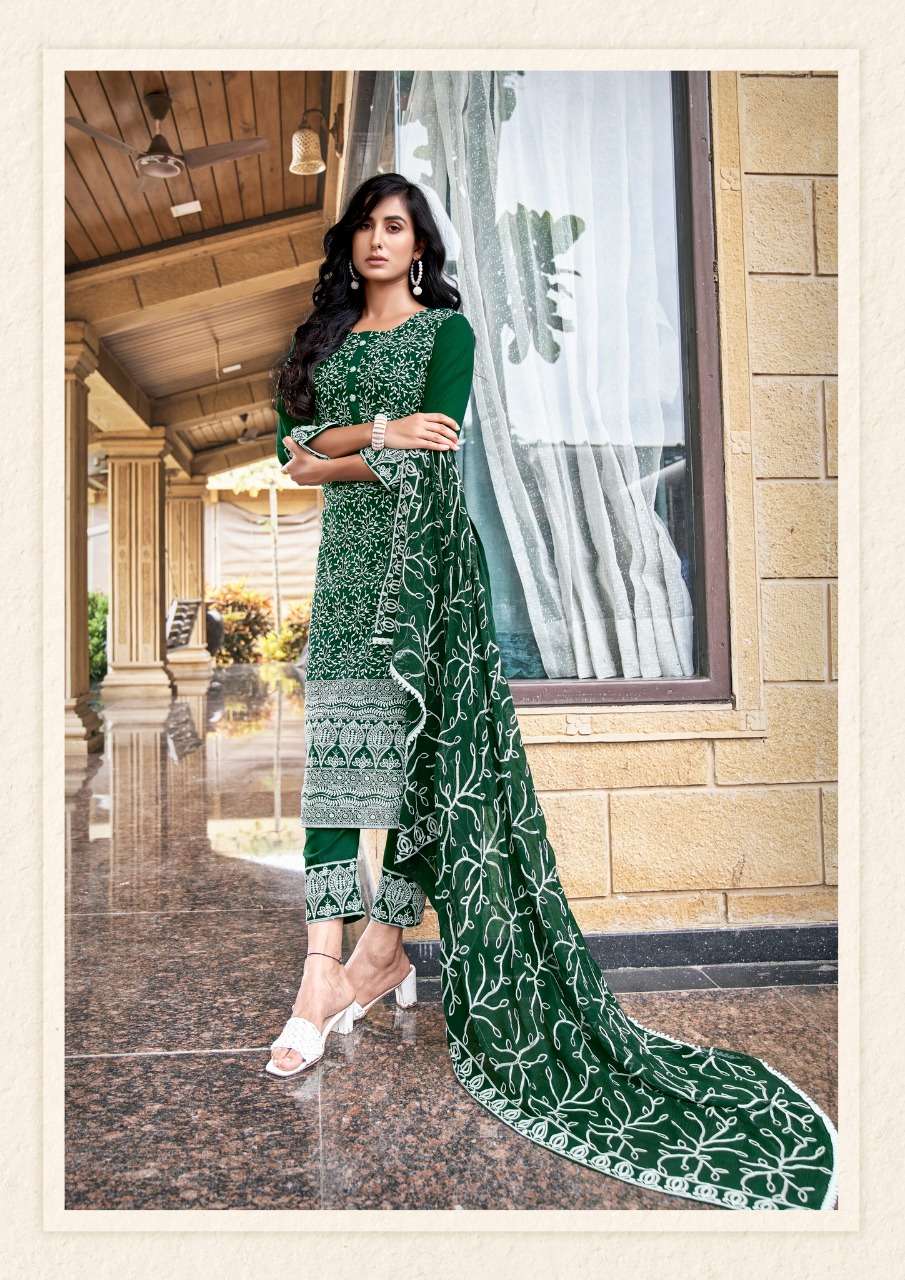 Parra Studio- Zoya Vol 2-fabric-georgette-kurti-shifali Work -inner-satin-fabric-embroidery-work-lace-pant-nazmin-chain Work-dupatta -2003